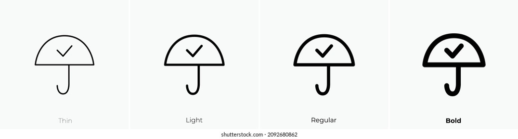 umbrella two icon. Thin, Light Regular And Bold style design isolated on white background