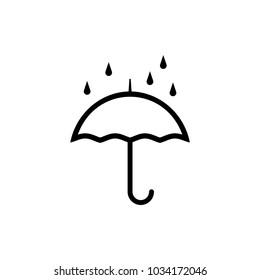 Umbrella under a drop of rain vector icon