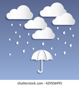 Umbrella under the rain vector. 