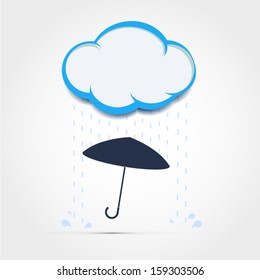 Umbrella under a rainy cloud
