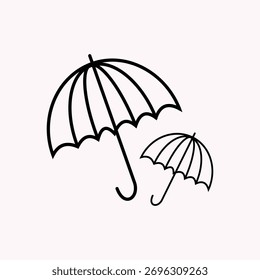Diseño de icono único paraguas para objeto 