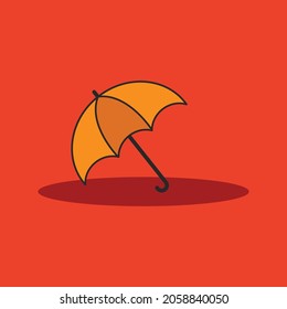 umbrella vector art design with orange background