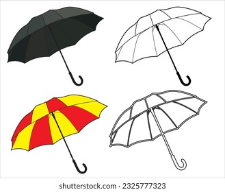 umbrella in vector art style