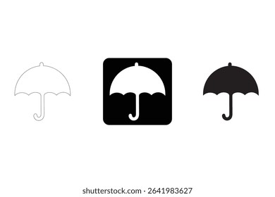 Umbrella vector black illustration on white background