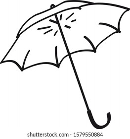 Umbrella vector cartoon black contour