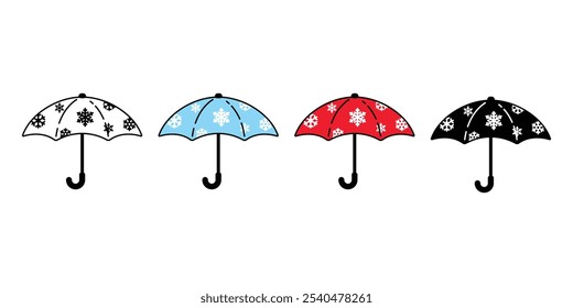 Regenschirm Weihnachten Schneeflocke Weihnachtsmann Schnee Cartoon