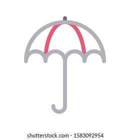 umbrella vector  color line icon