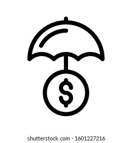 umbrella vector color line icon 