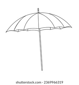umbrella vector, coloring book or page, vector illustration
