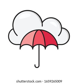 umbrella vector flat color icon 