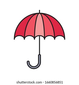 umbrella vector flat color icon 