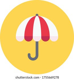 umbrella vector flat color icon 