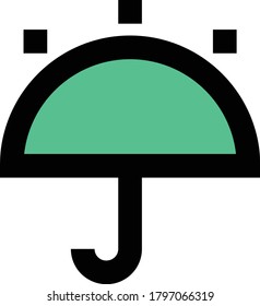 umbrella vector flat color icon 