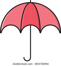 umbrella vector flat color icon 