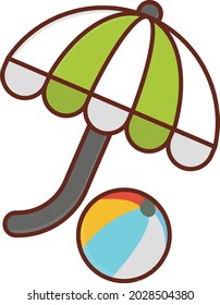 umbrella vector flat color icon
