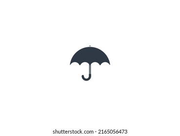 Emoticono plano vector de paraguas. Ilustración de Lluvia aislada. Icono de paraguas