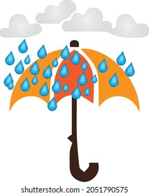Umbrella-Vektorflache Symbole einzeln auf weißem Hintergrund, Regen, Wetter, Meteorologie-Zeichen.