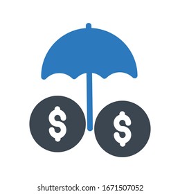 umbrella vector glyph color icon 