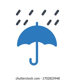 umbrella vector glyph color icon 