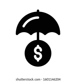 umbrella vector glyph flat icon 