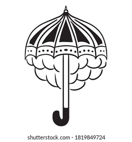 umbrella vector graphic design illustration, icon, art tattoo sketch, logo, hand draw, use in print