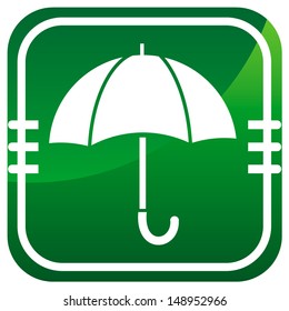 Umbrella - Vector green icon isolated
