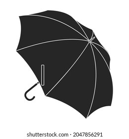 Umbrella vector icon. Black vector icon isolated on white background umbrella.