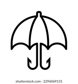 SchirmVektorsymbol in schwarzem Umriss
