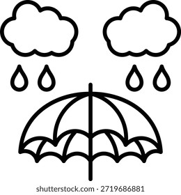 Ícone de vetor de guarda-chuva. Pode ser usado para impressão, aplicativos móveis e da Web.
