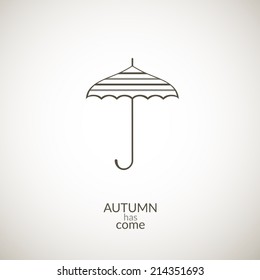 Umbrella vector icon, contour minimalistic illustration, autumn has come