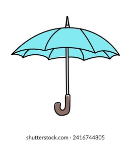 Umbrella vector icon in doodle style. Symbol in simple design. Cartoon object hand drawn isolated on white background.
