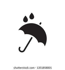 An umbrella vector icon . The drops of rain. Rainy wheather