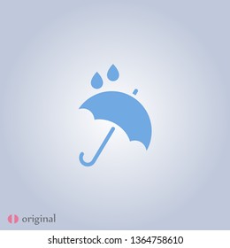 An umbrella vector icon . The drops of rain. Rainy wheather