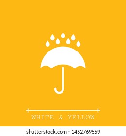 An umbrella vector icon . The drops of rain. The symbol of an umbrella. The sign of an umbrella. Wheather line.