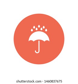 An umbrella vector icon . The drops of rain. The symbol of an umbrella. The sign of an umbrella. Wheather line.