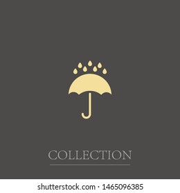 An umbrella vector icon . The drops of rain. The symbol of an umbrella. The sign of an umbrella. Wheather line.