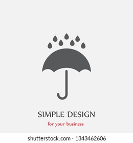 An umbrella vector icon . The drops of rain.Wheather line.
