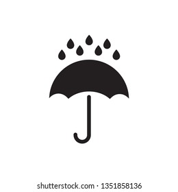 An umbrella vector icon . The drops of rain.Wheather line.