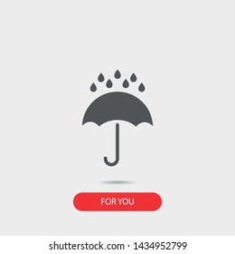An umbrella vector icon . The drops of rain.Wheather line.