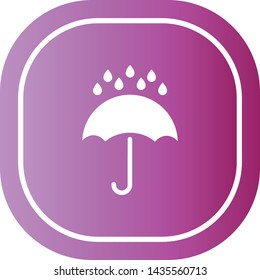An umbrella vector icon . The drops of rain.Wheather line.