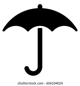 Umbrella vector icon. Flat black symbol. Pictogram is isolated on a white background. Designed for web and software interfaces.