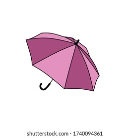 icono del vector del paraguas con un color plano, línea editable sobre fondo blanco - vector