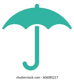 Umbrella vector icon. Flat cyan symbol. Pictogram is isolated on a white background. Designed for web and software interfaces.