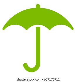 Umbrella vector icon. Flat eco green symbol. Pictogram is isolated on a white background. Designed for web and software interfaces.