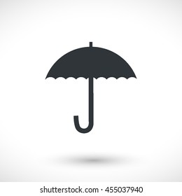 Umbrella vector icon. Graphic symbol for web design, logo. Gray glyph on a white background. Isolated sign.