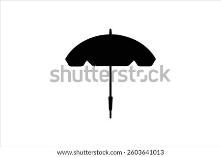 Umbrella vector icon hand drawn illustration on white background. big Umbrella icon.