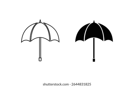 Umbrella vector icon. Vector illustration of umbrella icon. Water protection icon. Sunlight protection symbol. Rain protection symbol. Rain cover illustration. Rain symbol. Cloud symbol.
