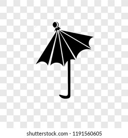 Umbrella vector icon isolated on transparent background, Umbrella transparency logo concept