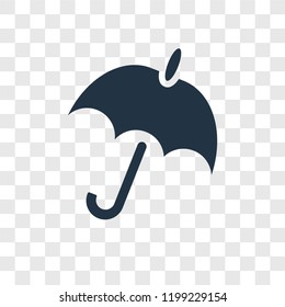 Umbrella vector icon isolated on transparent background, Umbrella transparency logo concept