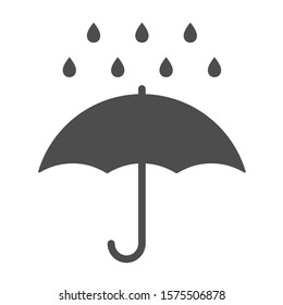 Umbrella vector icon isolated on white background. Umbrella and rain drops stock vector illustration for web, mobile app and ui design